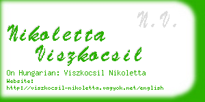 nikoletta viszkocsil business card